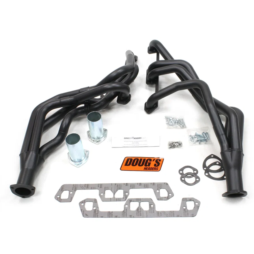 Long Tube Header 63-66 Mopar A Body 273-360 LA Motor 1 5/8" Primary 2 1/2" Collector Black Hi Temp Coated