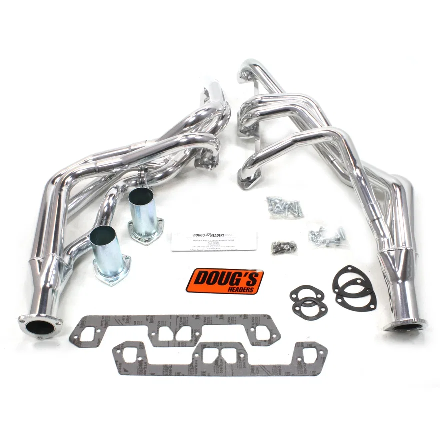 Long Tube Header 63-66 Mopar A Body 273-360 LA Motor 1 5/8" Primary 2 1/2" Collector Silver Ceramic Coated