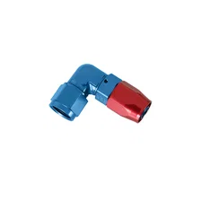 90 Degree Swivel-Seal® Hose End -8 AN - Red/Blue - Clamshell Package image 3
