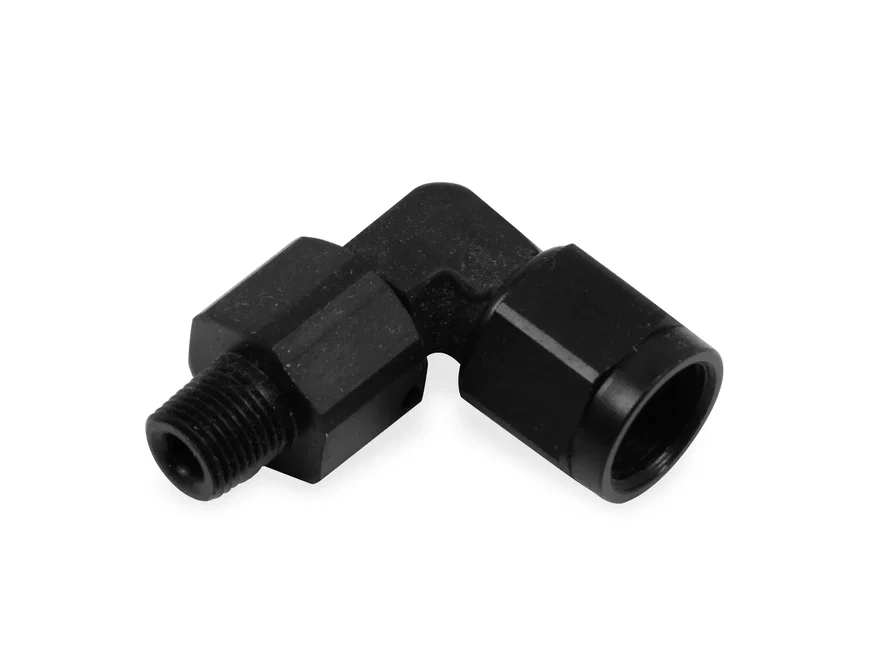 90 Degree -6 AN Female to 1/4" NPT Male Swivel