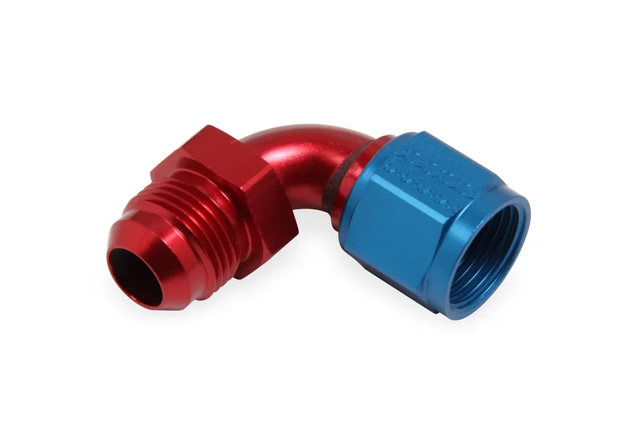 90 Degree -8 AN Male to -8 AN Female Swivel