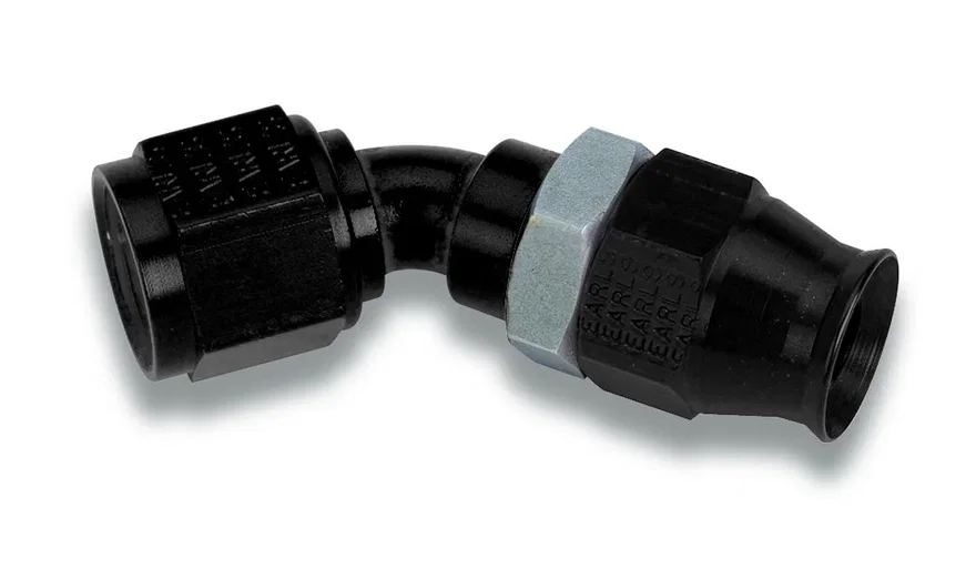 Adj. Tube 45 Degree Speed-Seal Hose End, -8 Hose Size, 8 Nut Size