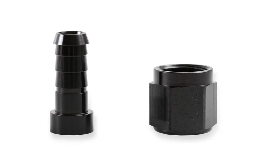 Auto-Crimp Hose End - Straight - Size -6 - Black