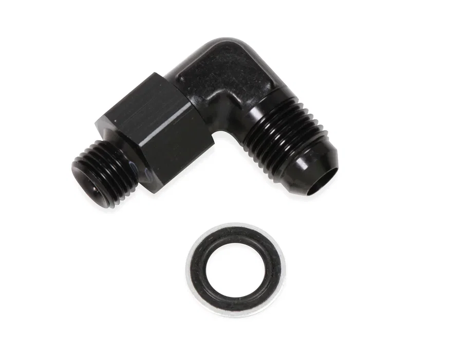 90 Degree -6 AN Male to 12mm x 1.5 Swivel