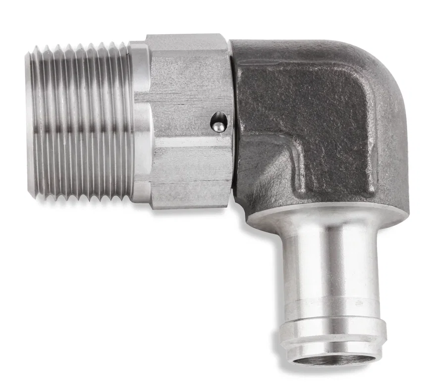 90 Degree 5/8" Hose to 1/2" NPT Male Elbow - with Swivel