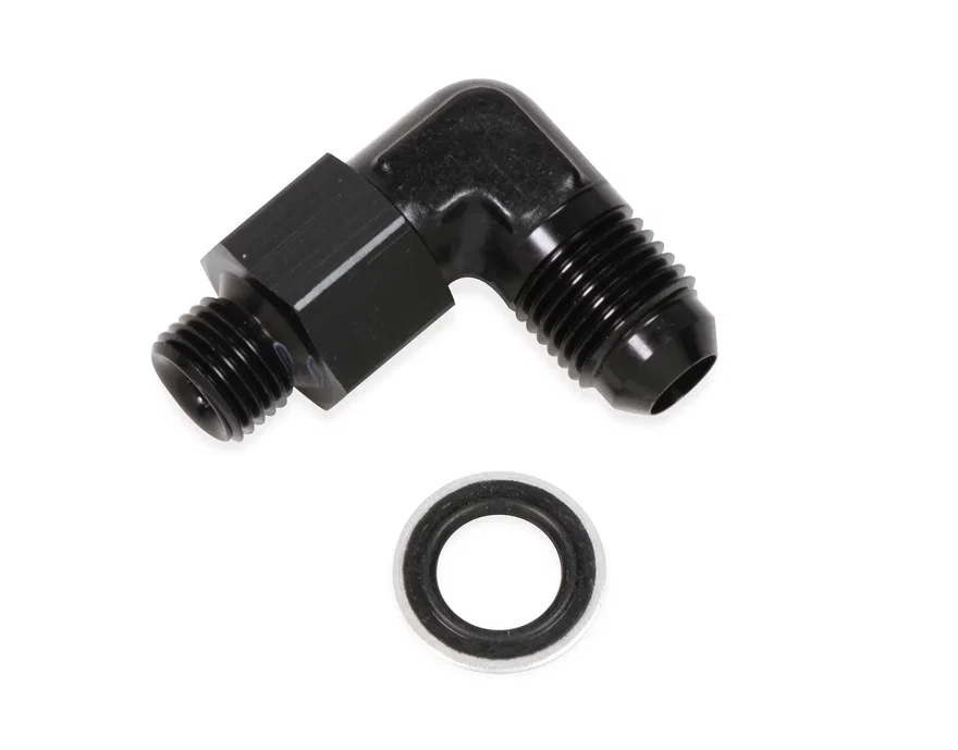 90 Degree -6 AN Male to 12mm x 1.25 Swivel