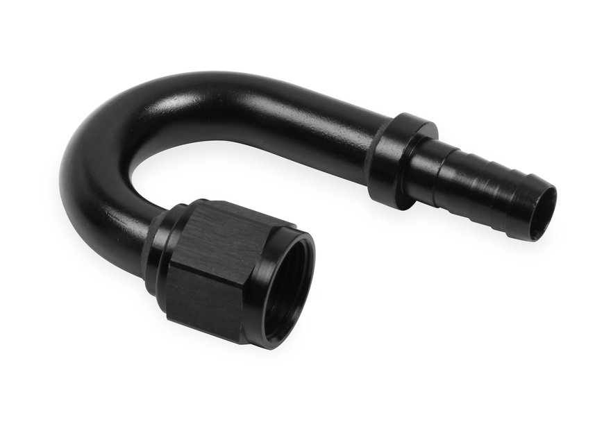 Auto-Crimp Hose End - 180 Degree - Size -10 - Black