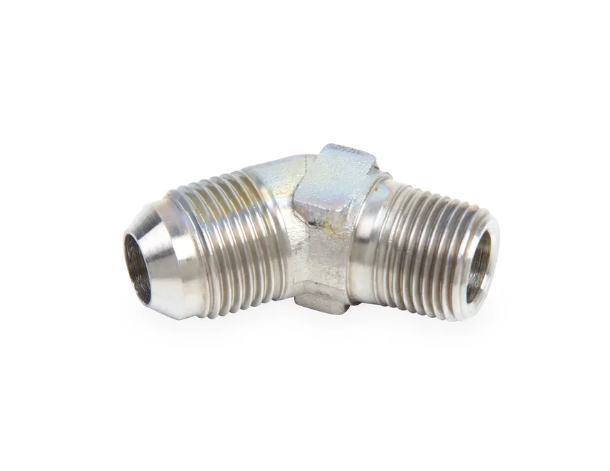 45 Degree Elbow Male AN -10 to 1/2" NPT - Stainless Steel