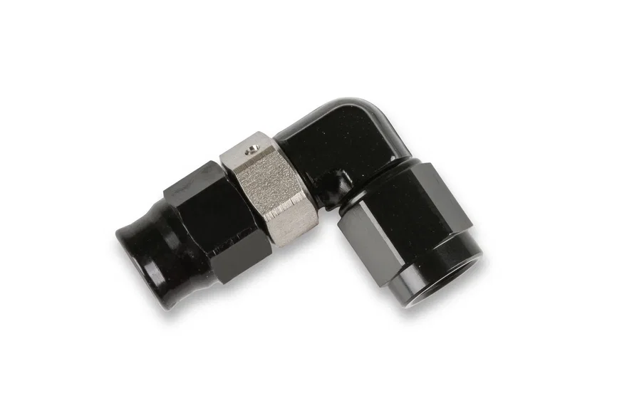 Adj. Low Profile 90 Degree Speed-Seal Hose End, -3 Hose Size, 3 Nut Size