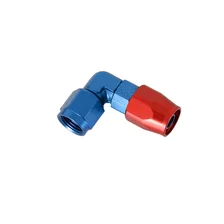 90 Degree Swivel-Seal® Hose End -6 AN - Red/Blue - Clamshell Package image 3