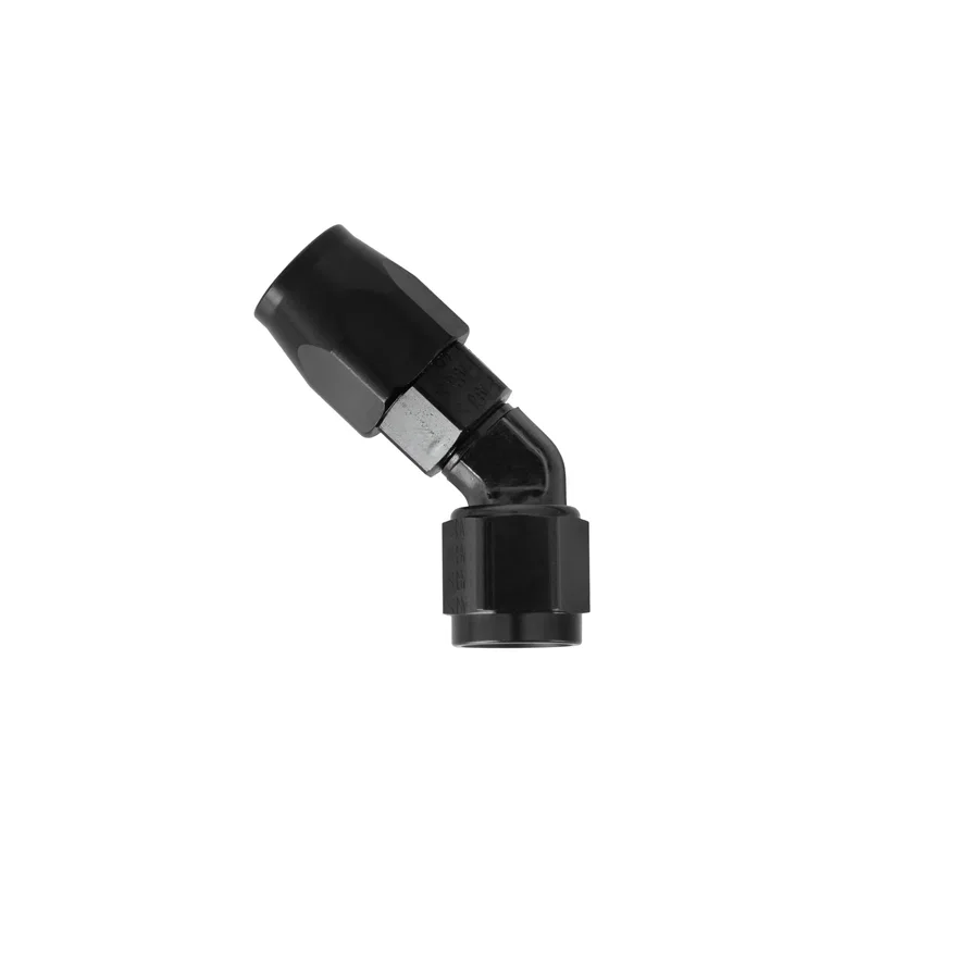 45 Degree Swivel-Seal® Hose End -6 AN - Black - Clamshell Package