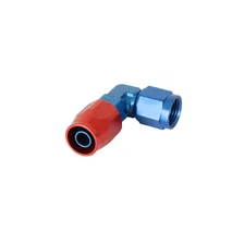 90 Degree Swivel-Seal® Hose End -6 AN - Red/Blue - Clamshell Package image 2