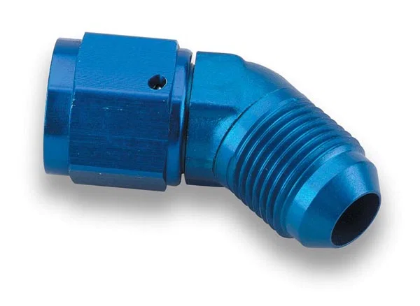 45 Degree -6 AN Male to -6 AN Female Swivel