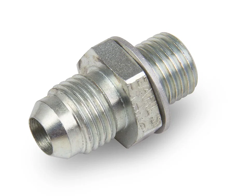Straight Transmission Adapter -6 Male to 1/4-18 NPSM Male - Short (Front)