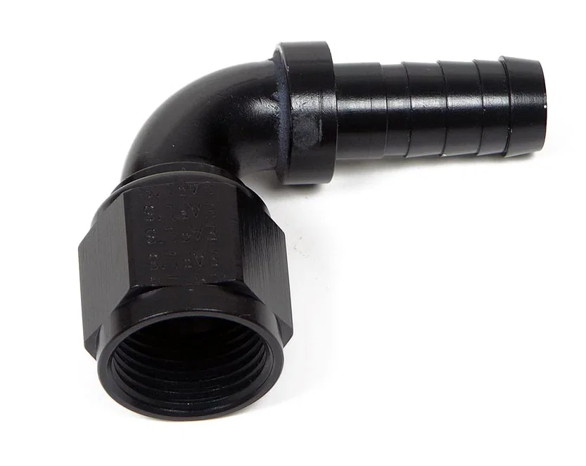 Auto-Crimp Hose End - 90 Degree - Size -16 - Black