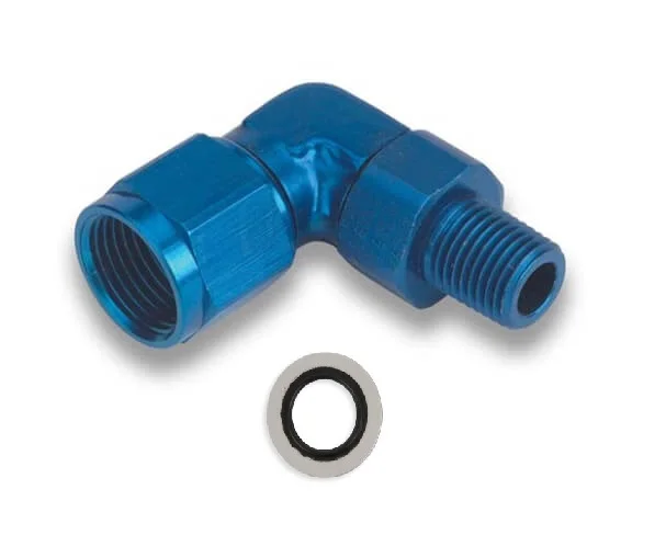 90 Degree -6 AN Female to 12mm x 1.5 Male Swivel