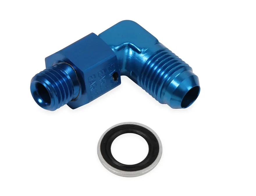 90 Degree -6 AN Male to 12mm x 1.5 Swivel
