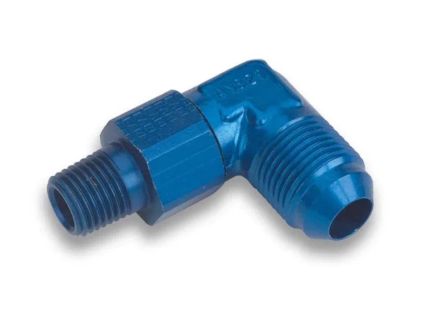 90 Degree -10 AN Male to 1/2" NPT Male Swivel