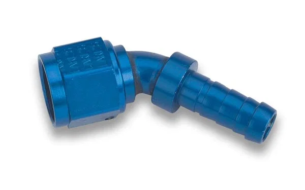 Auto-Crimp Hose End - 45 Degree - Size -12 - Blue
