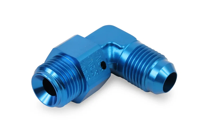 90 Degree -6 AN Male to 5/8"-18 Inverted Flare Male Swivel