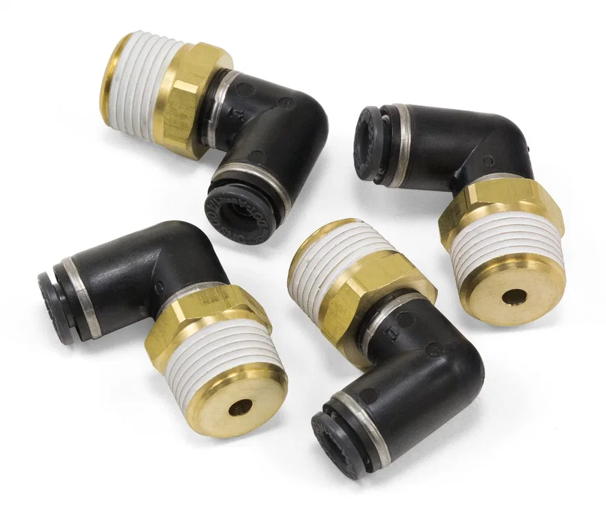 Elbow Male - 3/8in MNPT x 1/4in PTC - DOT - SMC # KV2L07-36S