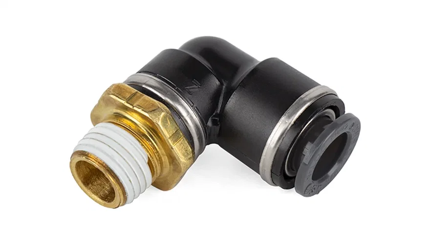 Elbow Male - 1/4 in.  MNPT x 3/8 in.  PTC - DOT - SMC # KV2L11-35S