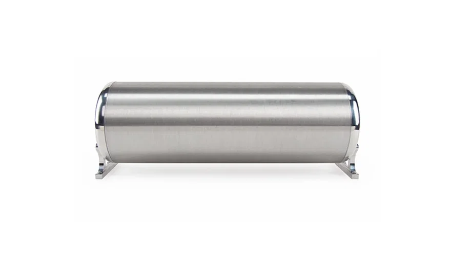 18 in FLO Tank Raw end caps with brushed tube Includes two mounting brackets