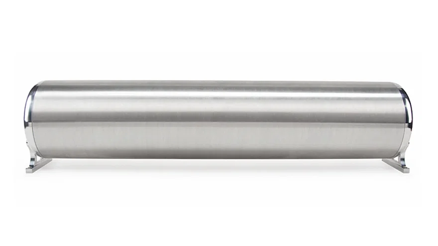 28in FLO Tank - Raw end caps with brushed tube (Includes two mounting brackets)