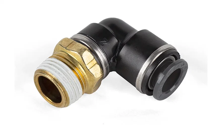 Elbow Male - 3/8 in.  MNPT x 3/8 in.  PTC - DOT - SMC # KV2L11-36S
