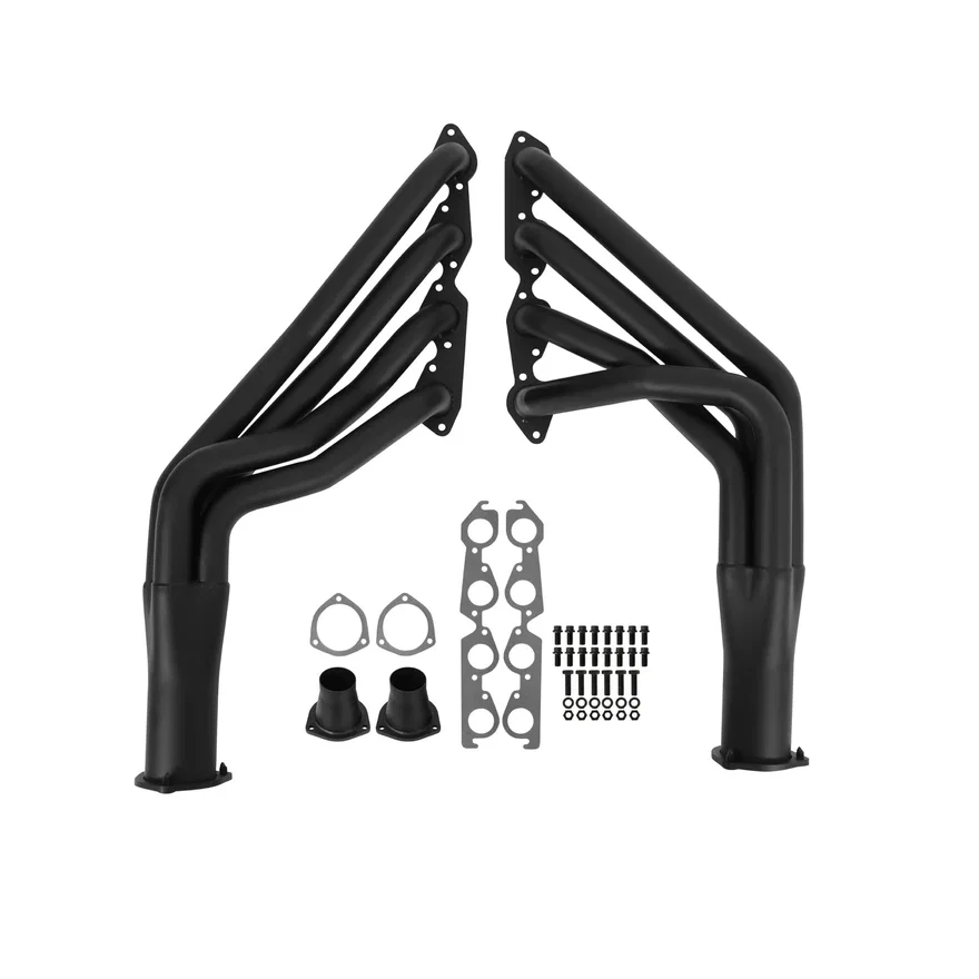 Long Tube Header - Black Paint for Chevrolet