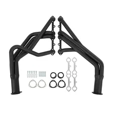 Long Tube Header - Black Paint for Chevrolet image 1