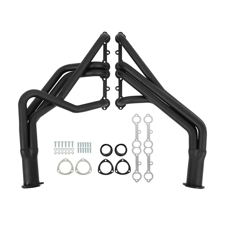 Long Tube Header - Black Paint for Chevrolet