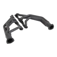 Long Tube Header - Black Paint for Chevrolet Chevy II image 2