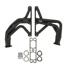 Long Tube Header - Black Paint for Jeep image 1