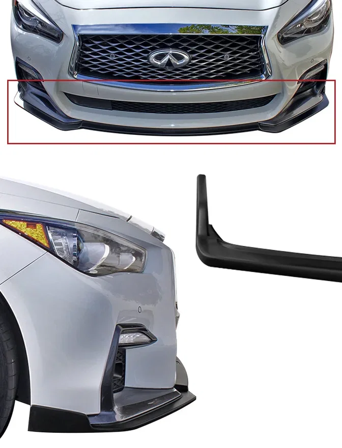 Infiniti Q50 Front Splitter Sport Matte Black For 2018-2021 Infiniti Q50 Stillen