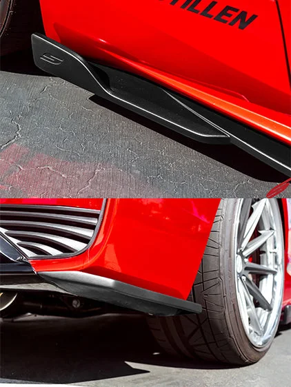 Infiniti Q60 Side Skirts & Rear Corners Unpainted For 2017-2022 Infiniti Q60 Stillen