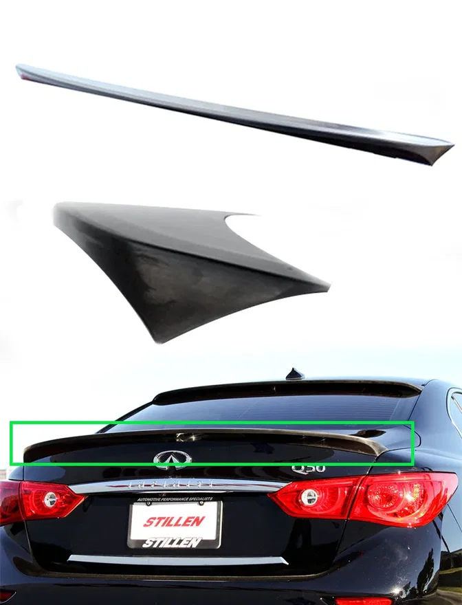Infiniti Q50 Rear Spoiler Unpainted For 2014-2017 Infiniti Q50 Stillen