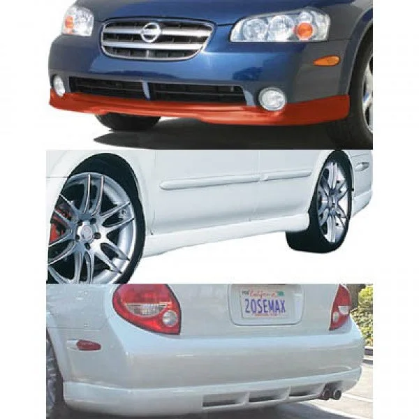 Nissan Maxima 4 Piece Body Kit w/Classic Style Lip Spoiler Unpainted For 2002-2003 Nissan Maxima Stillen