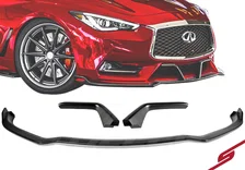 Infiniti Q60 Front Splitter & Winglets Matte Black For 2017-2021 Infiniti Q60 Stillen image 2