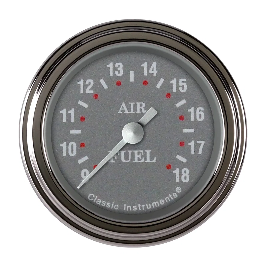 Silver Gray 2-1/8" Air Fuel Ratio Gauge