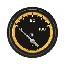 Autocross Yellow 2-5/8" Oil Pressure Gauge image 1