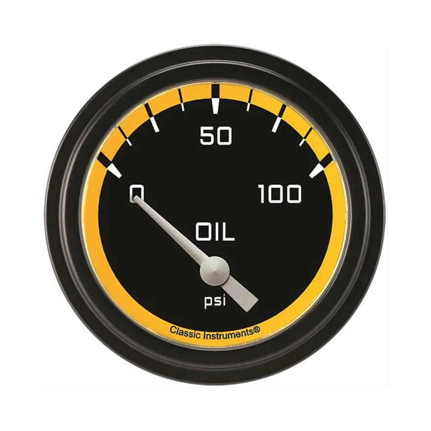 Autocross Yellow 2-5/8" Oil Pressure Gauge