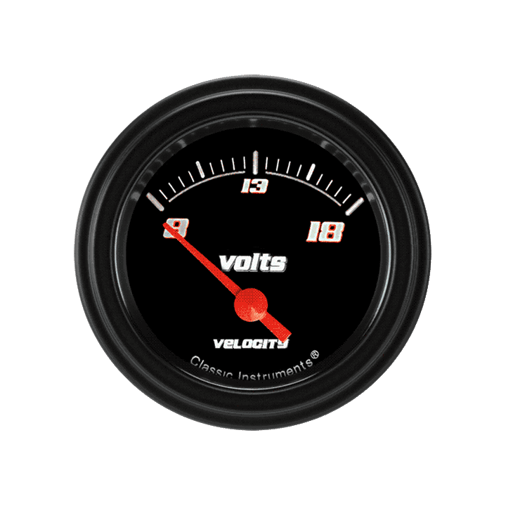 Velocity Black 2-1/8" Volt Gauge