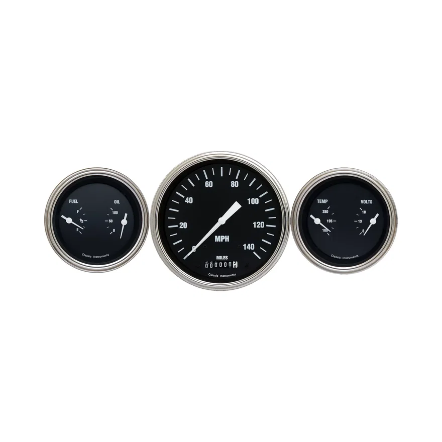 Hot Rod 5" Speedometer with Two 3" Gauges GM