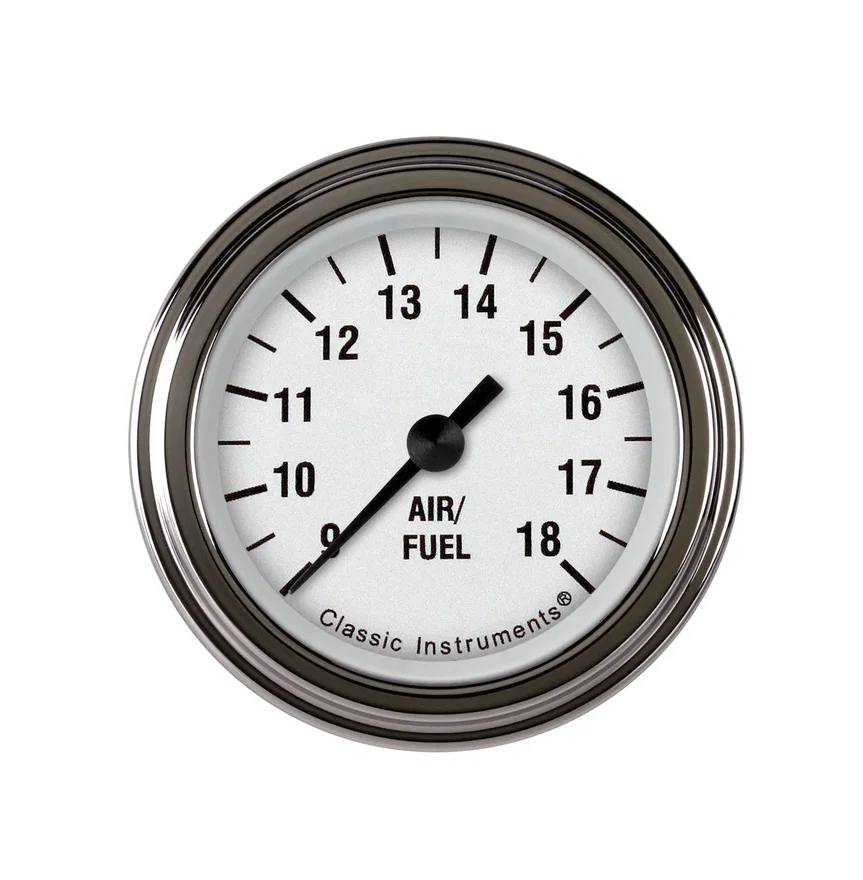 White Hot 2-1/8" Air Fuel Ratio Gauge