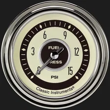 Nostalgia VT 2-5/8" Fuel Pressure Gauge (15 PSI) image 1