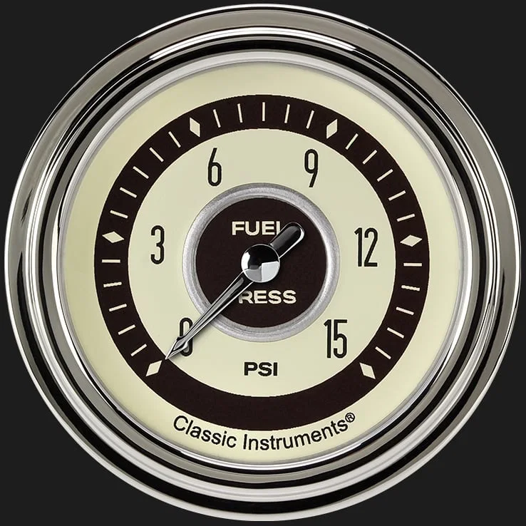 Nostalgia VT 2-5/8" Fuel Pressure Gauge (15 PSI)