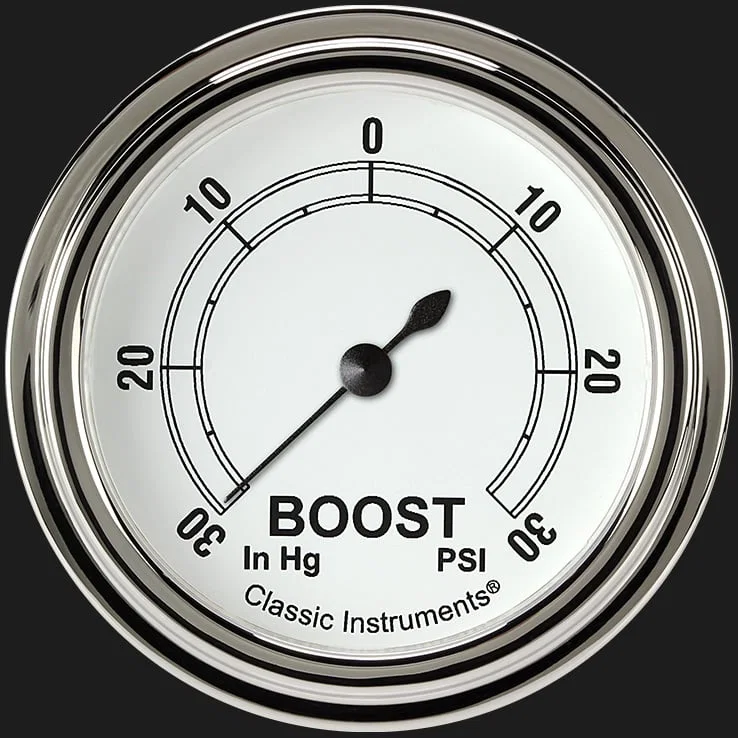 White 2-5/8" Boost/Vac Gauge