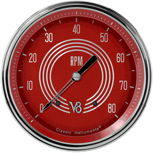 V8 Red Steelie 5" Tachometer Gauge (8000 RPM) image 1