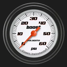 Velocity White 2-1/8" Boost Gauge (60 PSI) image 1